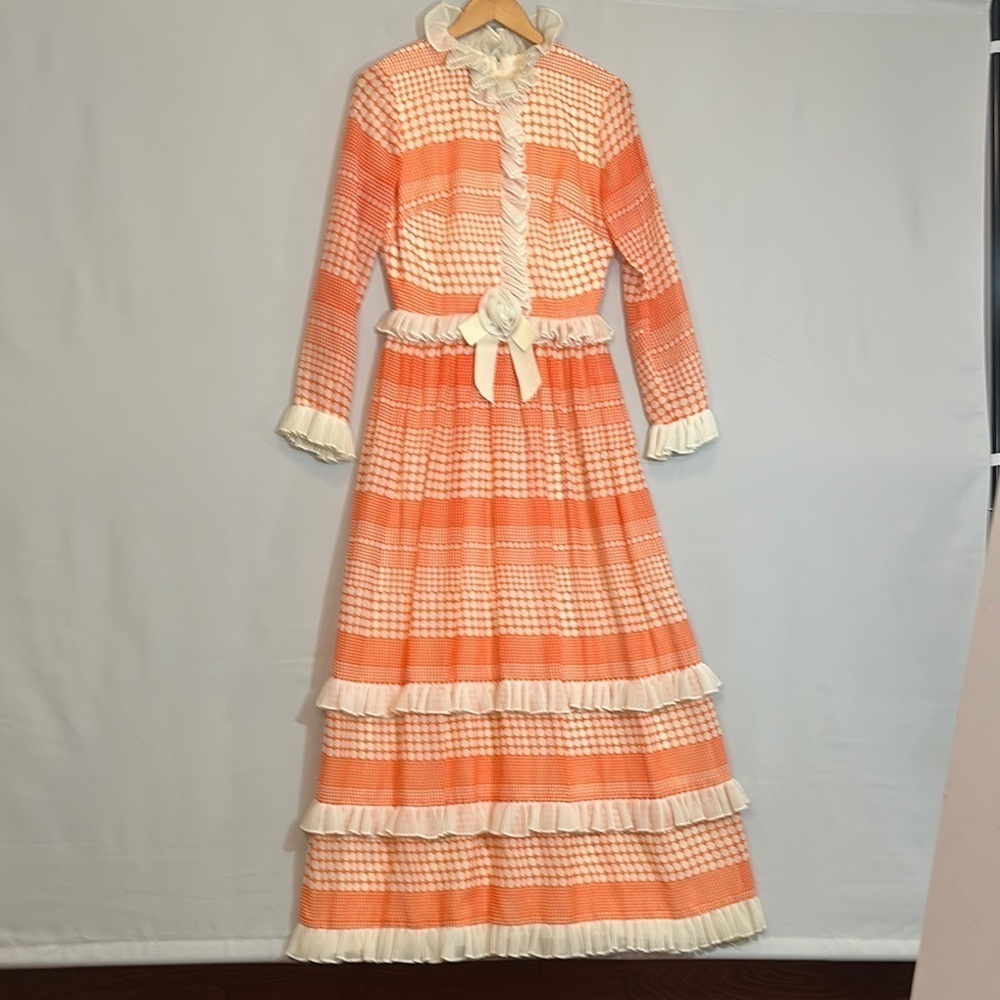 Miss Elliette Women Size M Victorian 1960’s Maxi Dress Peasant Cottagecore RARE - Picture 3 of 13